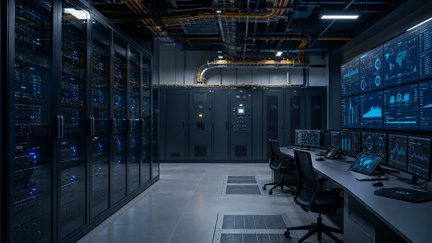 Energía crítica, redes, seguridad y monitoreo para continuidad operativa